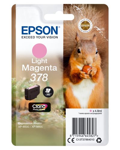 EPSON Singlepack Light Magenta 378 Claria Photo HD Ink , Epson , EPSC13T37864010 , 8715946645827